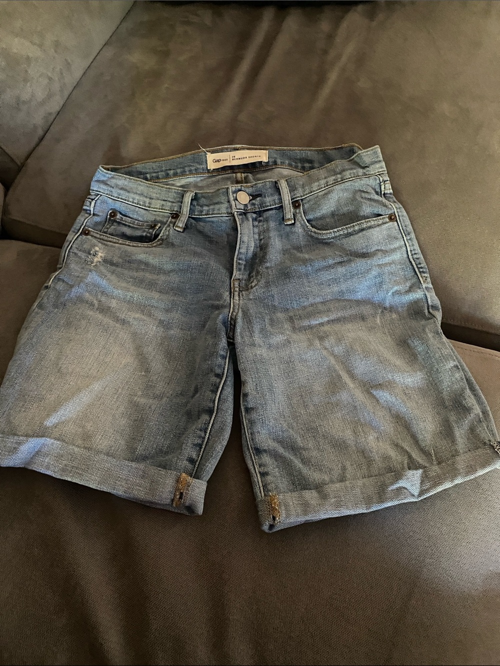 GAP Women's Rolled Hem Light Blue Denim Shorts